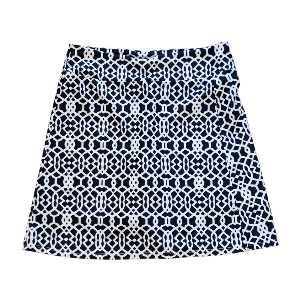 Jude Connally Skirt Skort‎ Navy Blue & White Geometric Pattern Size XS